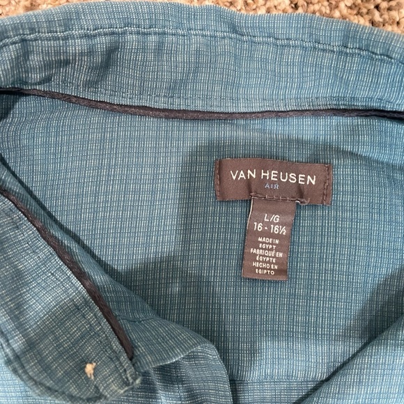 Van Heusen Blue Casual Button Down Shirt Air - Picture 3 of 5